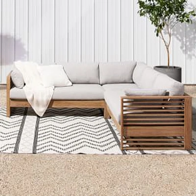 Santa Fe Slatted Outdoor in -Piece L-Shaped Sectional