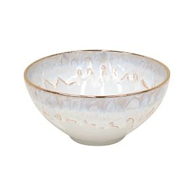 Taormina Gold-Rimmed Cereal Bowl, White, Set of 4