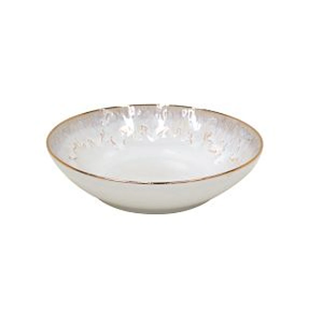 Taormina Gold-Rimmed Pasta Bowl, White, Set of 4