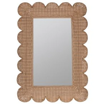 Brooke Rattan Wall Mirror, Natural, 29"Wx40.5"H