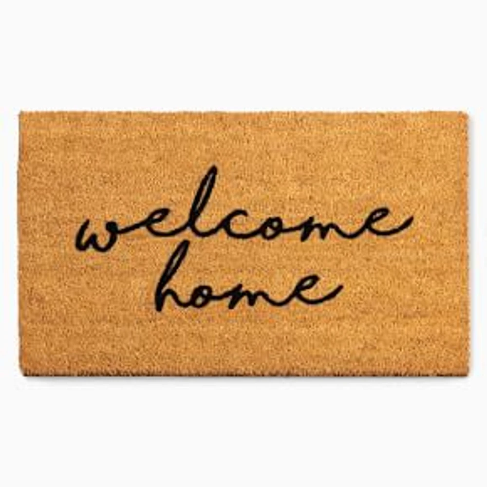 Welcome Home Doormat Coir Doormat With Vinyl Backing Black Writing 30X18