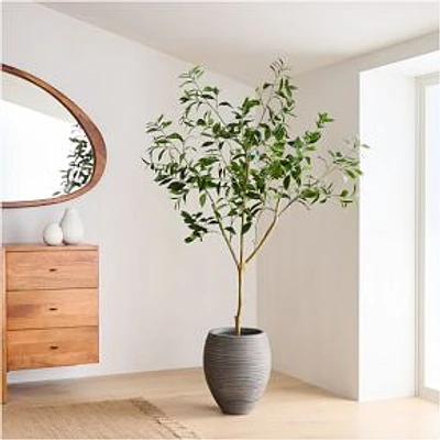 Faux Potted Laurel Tree, 6', Green