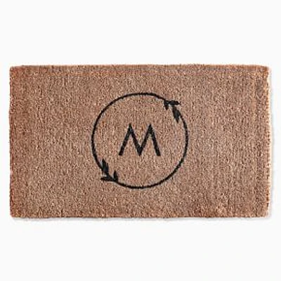 Singular Letter Wreath Doormat18x30Natural