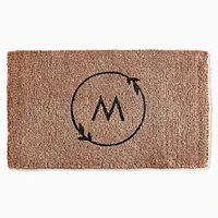 Singular Letter Wreath Doormat18x30Natural