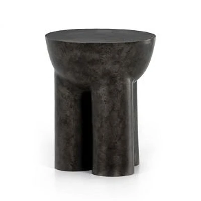 Sante End Table, Aluminum, Raw Black