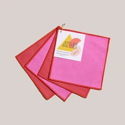 Lollipop Twill Cocktail Napkins, Set of 4