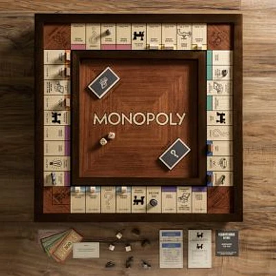 Monopoly Heirloom Edition Board Game, Solid Walnut