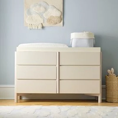 Moon 6-Drawer Changing Table and Topper, Putty