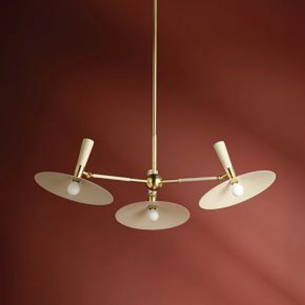 Valkyrie Chandelier, Aged Brass/Soft Cream