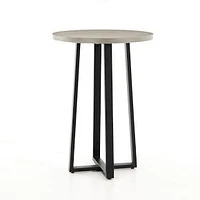 Malfa 30" Outdoor Round Bar Table, Light Gray