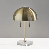 Glass Base Dome Table Lamp, Brass