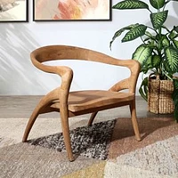 Mehri Teak Wood Occasional Chair, Natural