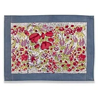 Jardin Placemats, Red and Grey, Set of 6