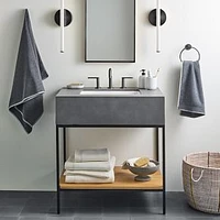 Streamline Concrete Single Bathroom Vanity, 31.5", Antique Bronze