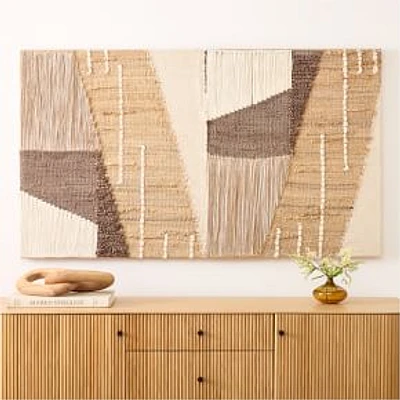 Terra Natural Fiber Mosaic Panel Wall Art, Natural, 31x54