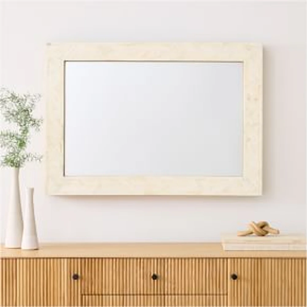 Parsons Bone Inlay Wall Mirror, 24"Wx34"D