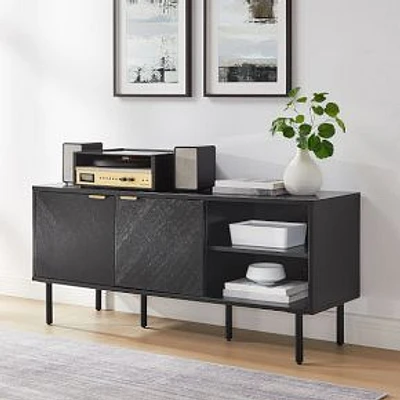 Crosley Brody Record Storage Sideboard, 54", Black