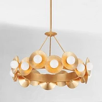 Flatbush 32" Gold Leaf 16-Light Chandelier