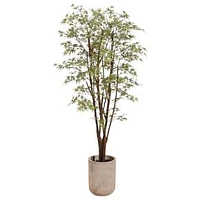 Faux Potted Mini Japan Maple Tree, 6.5', Green