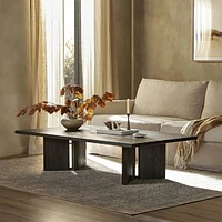 Atiya 65" Coffee Table, Smoked Black Veneer