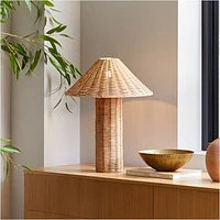 Amelia Woven Table Lamp, Natural Rattan, 25 in