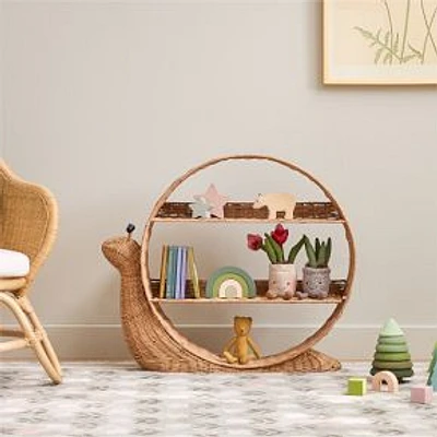 Snail Wall Shelf, Natural Woven