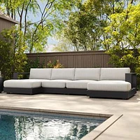 Telluride Aluminum Outdoor 142in 4 Piece U Shaped Sectional, Dark Bronze