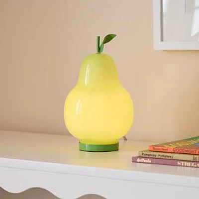 Pear Table Lamp, Glass, Green, 8.5"