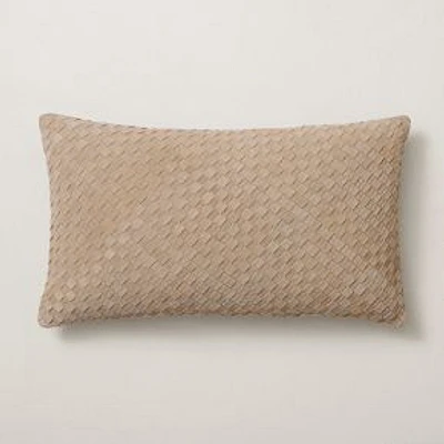 Woven Suede Pillow Cover, 12"x21", Sable