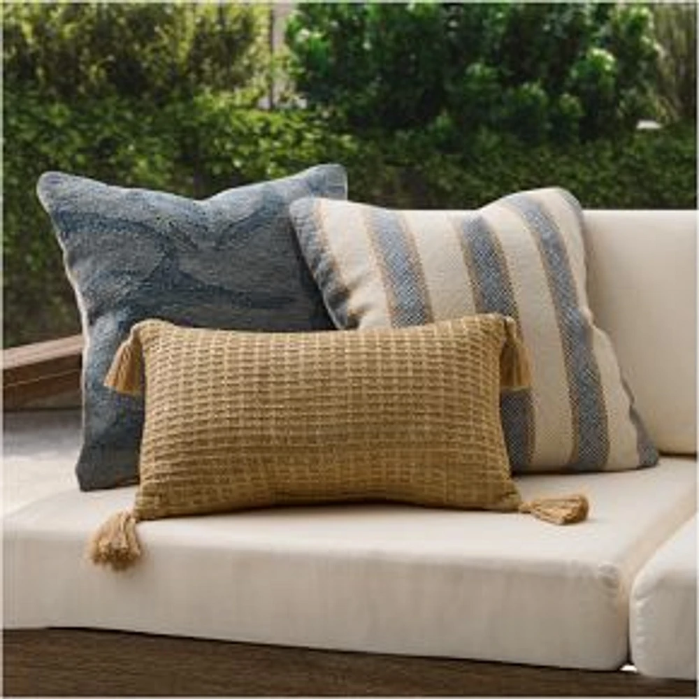 Faux Jute Indoor/Outdoor Pillow, Natural, 12"x21"