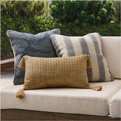 Faux Jute Indoor/Outdoor Pillow, Natural, 12"x21"