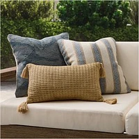 Faux Jute Indoor/Outdoor Pillow, Natural, 12"x21"