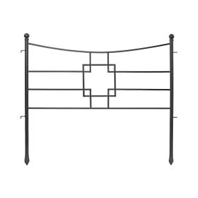 Square Fence, Wrought Iron, 36"W x 1.5"D x 31.5"H, Graphite, Set of 4