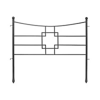 Square Fence, Wrought Iron, 36"W x 1.5"D x 31.5"H, Graphite, Set of 4