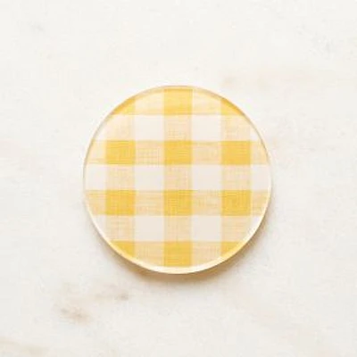 Wadsworth Goldenrod Gingham Coaster