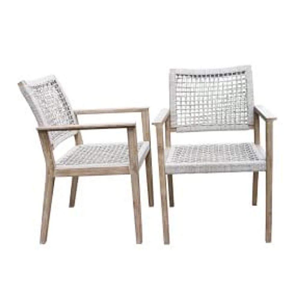 Eucalyptus Wash Dining Arm Chair, Set of 2