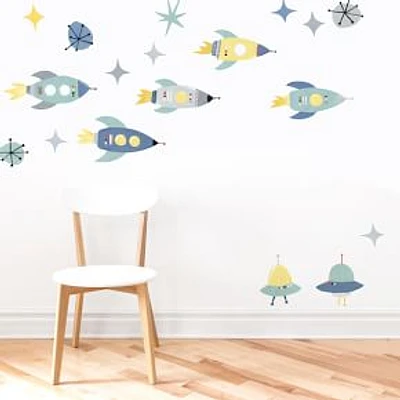 Galaxy Rocket Peel & Stick Wallpaper Kit, WE Kids