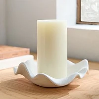 Charlotte Ceramic Pillar Holder, Stone