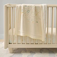 Starry Sky Knit Sherpa Baby Blanket, Whisper White