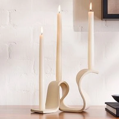 Sin Movement Ceramic Candelabra, 3 Taper