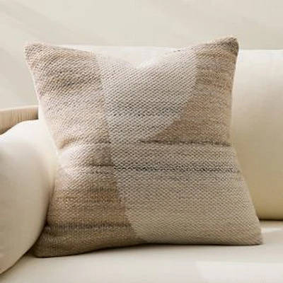 Outdoor Natural Curves Pillow, 20x20, Natural/White