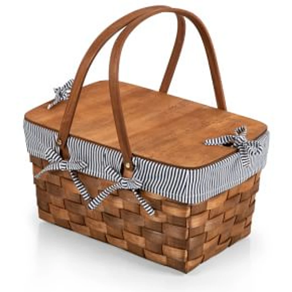 Wood Top Picnic Basket