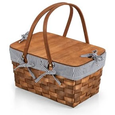 Wood Top Picnic Basket