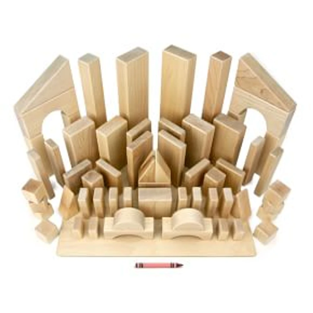 Core Set Solid Maple Unit Building Blocks, 61 pieces