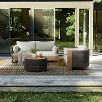 Porto Outdoor 76" Sofa, Driftwood, Pearl Gray