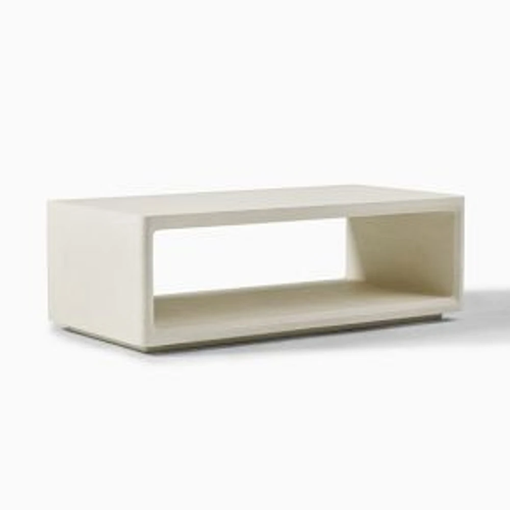 Calla Outdoor 48" Concrete Coffee Table, Alabaster