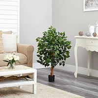 Faux Potted Ficus Tree, 3'