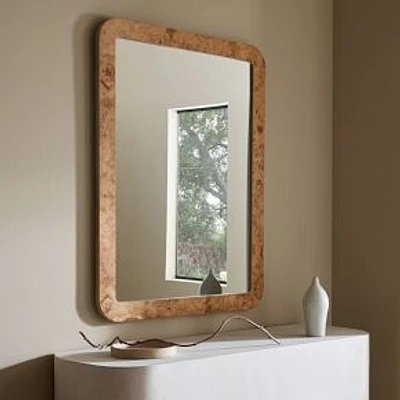 Burl Wood Wall Mirror, 24"Wx36"H