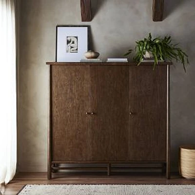 Darana 3-Door Cabinet, Dark Toasted Oak-Veneer