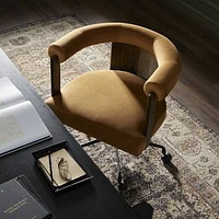 Koryn Desk Chair, Stax Rust-Drifted Brown-Matte Black Iron